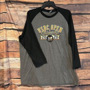 USBC Open Championships 2020 2 XL Raglan T-Shirt Bowling Tournament Grey Black